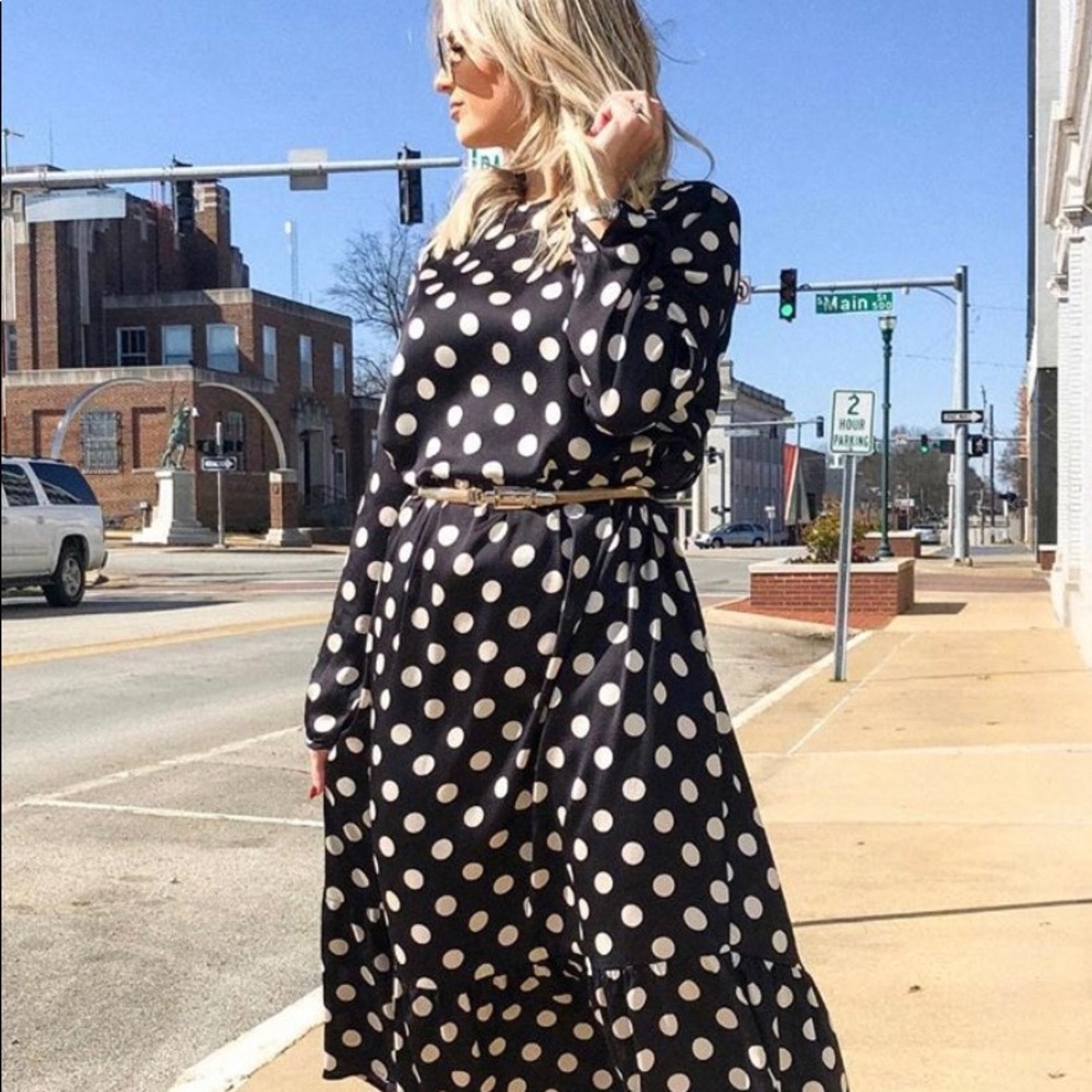 H&M black dotted dress